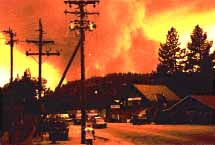 Downtown Idyllwild on the day the town was evacuated