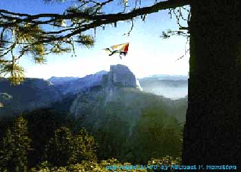 Hang gliding over the mountains
